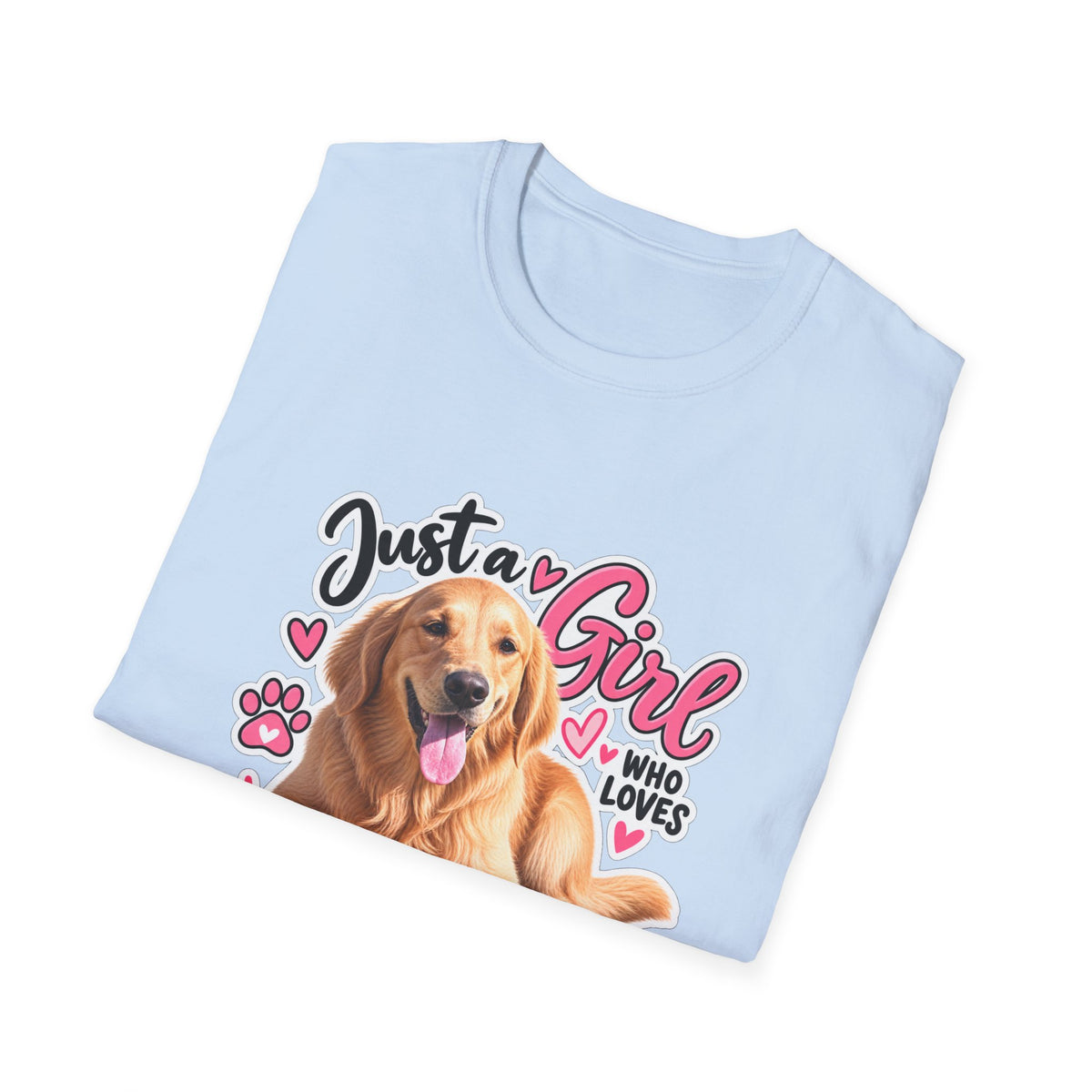 T-Shirt — "Just a Girl Who Loves Sunshine" Golden Retriever Graphic
