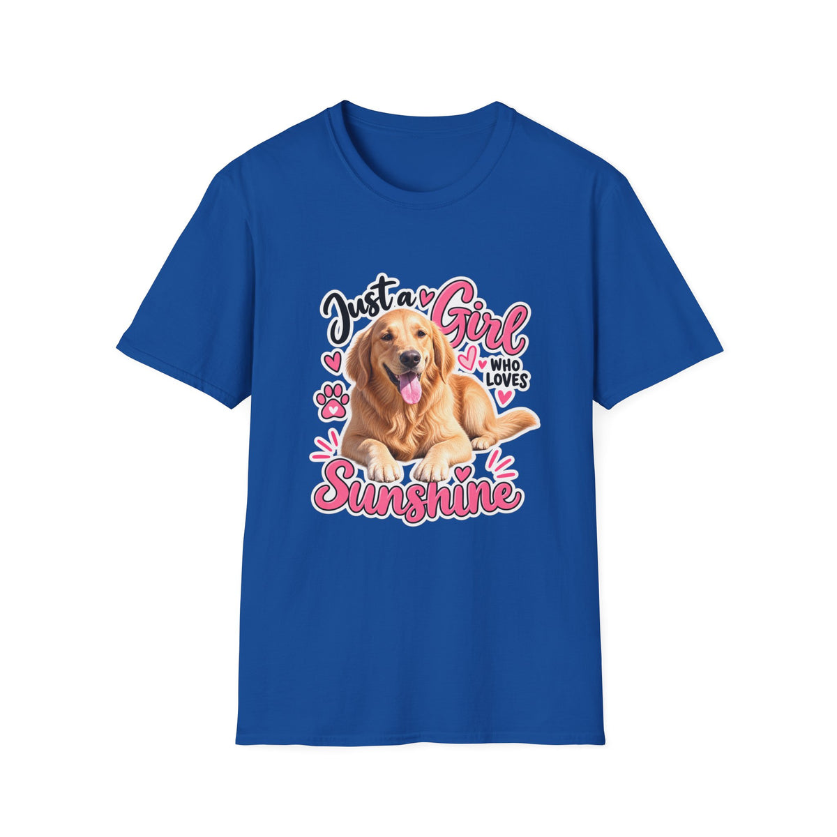T-Shirt — "Just a Girl Who Loves Sunshine" Golden Retriever Graphic