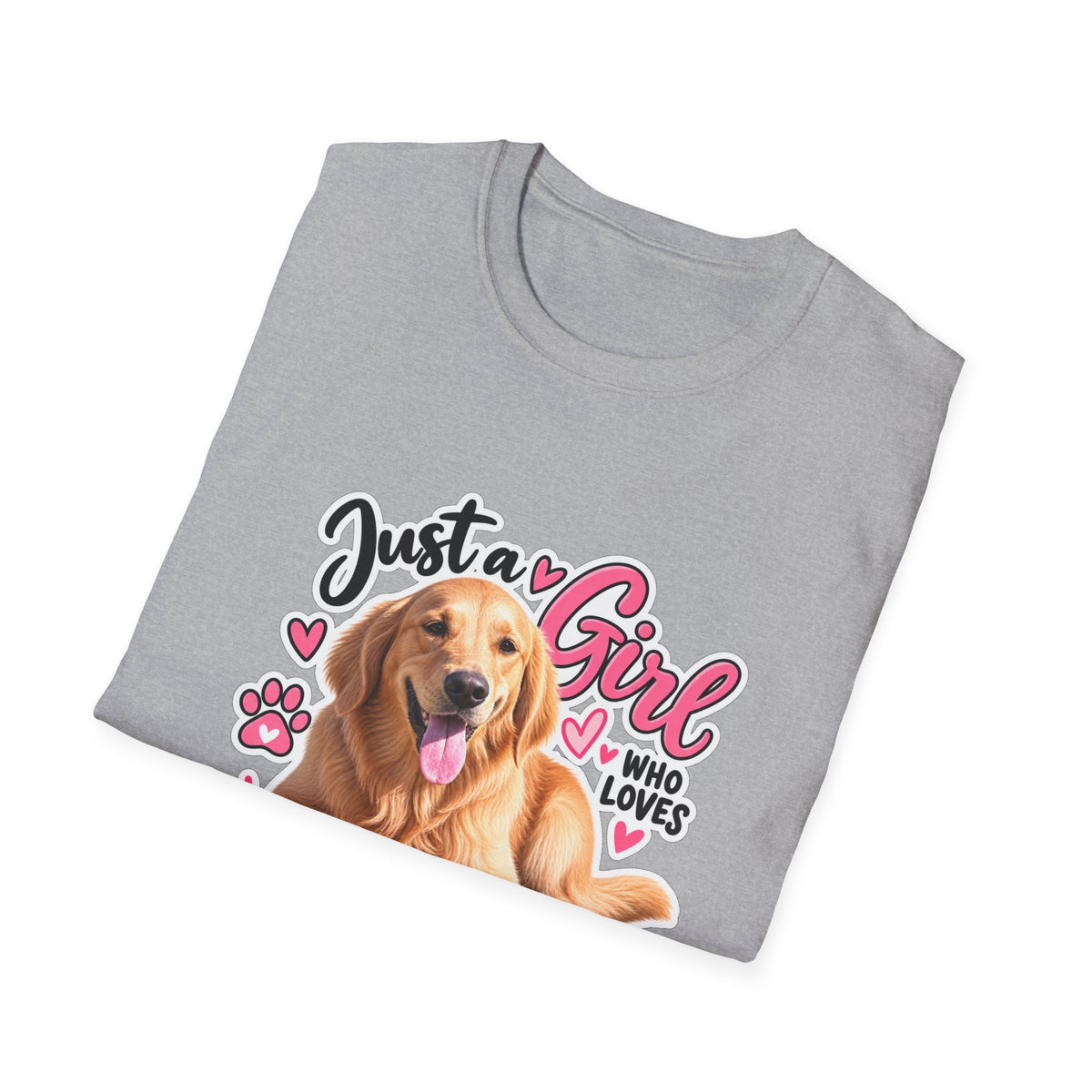 T-Shirt — "Just a Girl Who Loves Sunshine" Golden Retriever Graphic