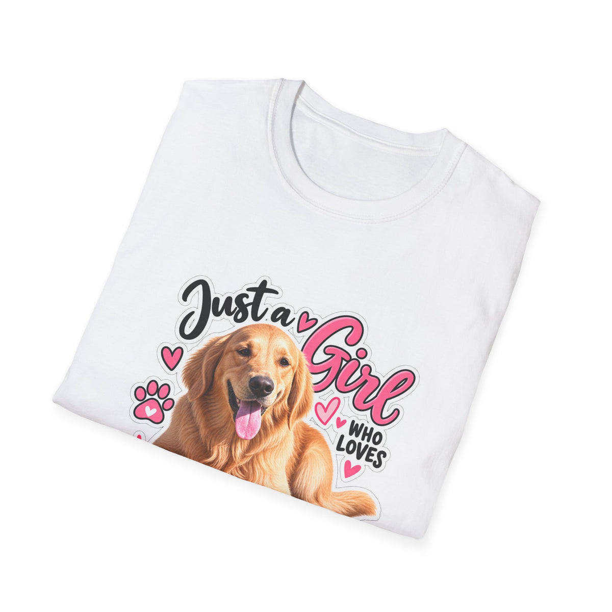 T-Shirt — "Just a Girl Who Loves Sunshine" Golden Retriever Graphic