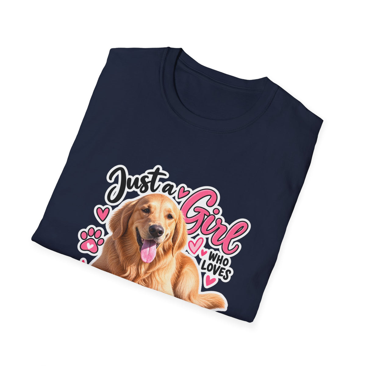 T-Shirt — "Just a Girl Who Loves Sunshine" Golden Retriever Graphic