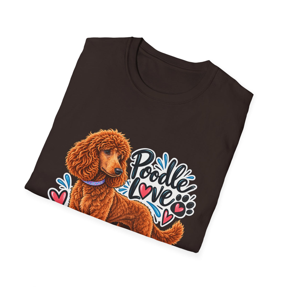 Poodle Love T-Shirt — Cute Red Poodle Graphic Tee for Dog Lovers