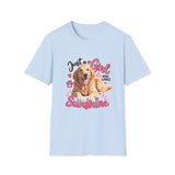 T-Shirt — "Just a Girl Who Loves Sunshine" Golden Retriever Graphic