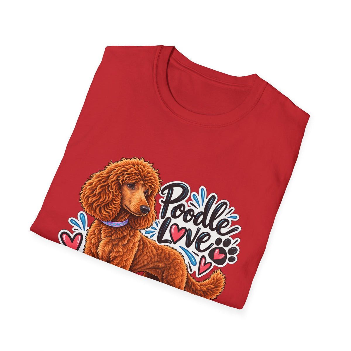 Poodle Love T-Shirt — Cute Red Poodle Graphic Tee for Dog Lovers