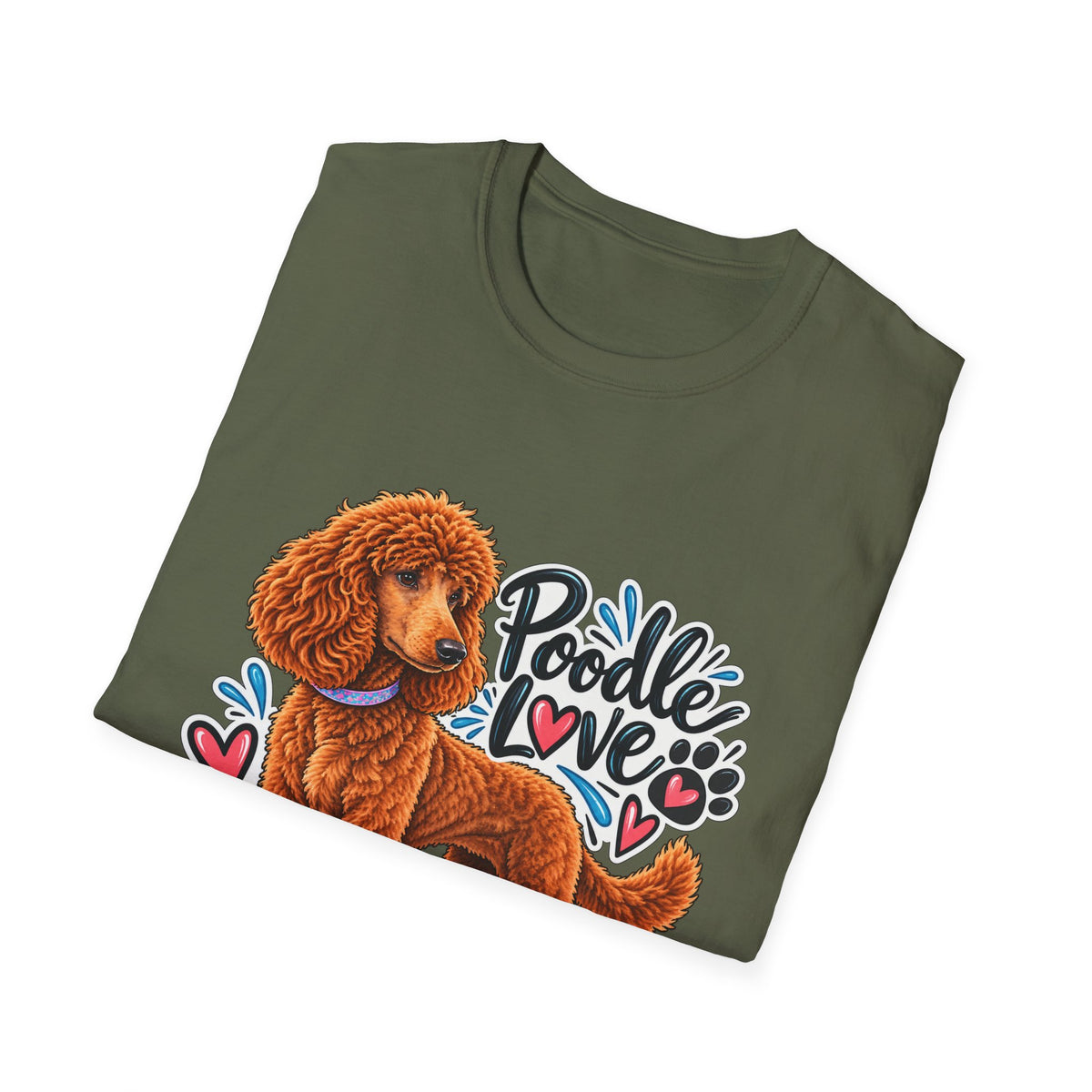 Poodle Love T-Shirt — Cute Red Poodle Graphic Tee for Dog Lovers