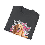 T-Shirt — "Just a Girl Who Loves Sunshine" Golden Retriever Graphic