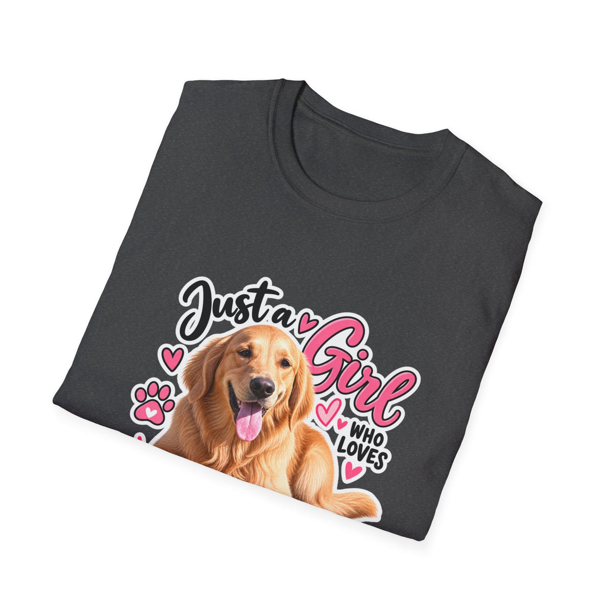 T-Shirt — "Just a Girl Who Loves Sunshine" Golden Retriever Graphic
