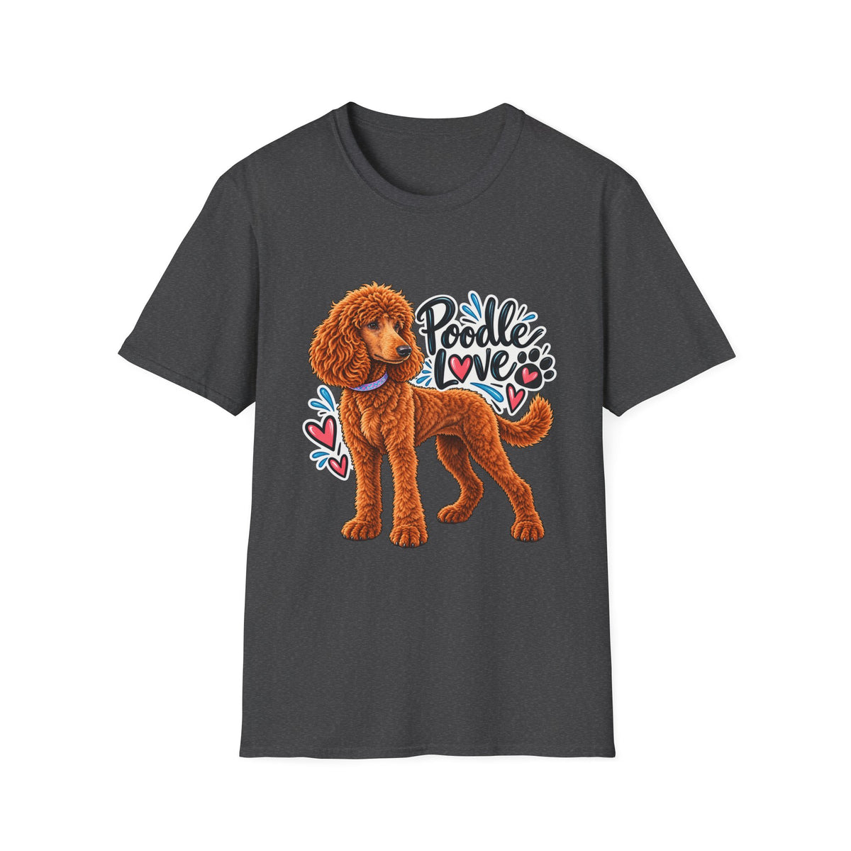 Poodle Love T-Shirt — Cute Red Poodle Graphic Tee for Dog Lovers