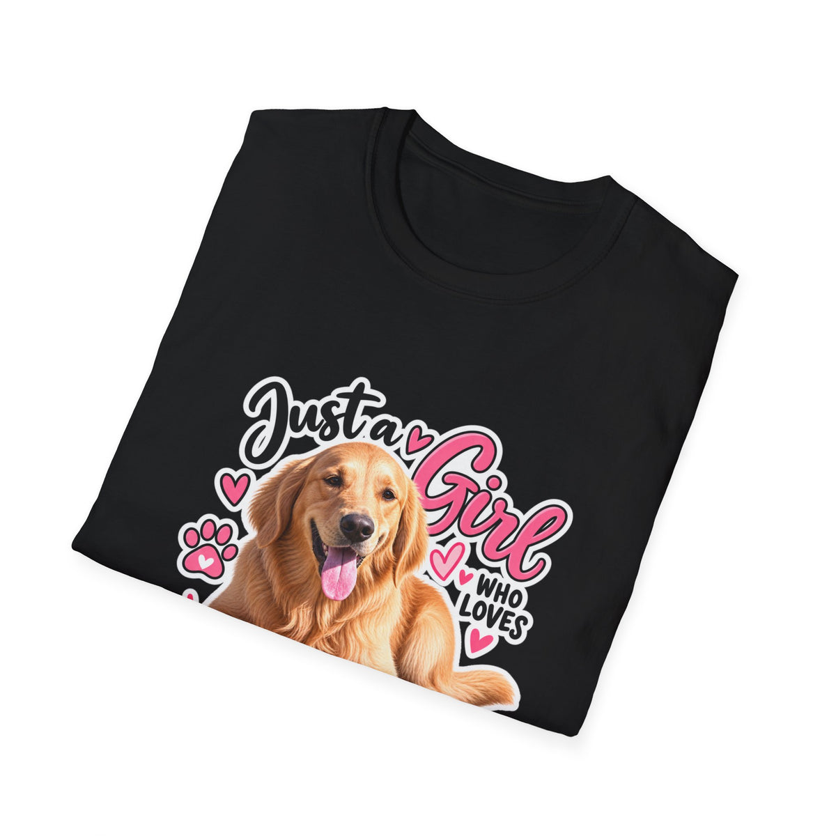 T-Shirt — "Just a Girl Who Loves Sunshine" Golden Retriever Graphic