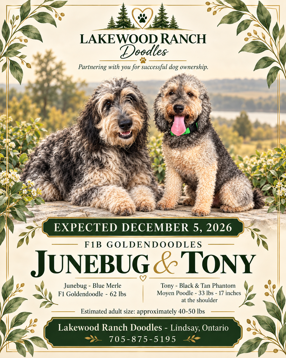 June Bug and Tony's Upcoming F1b Goldendoodle Litter