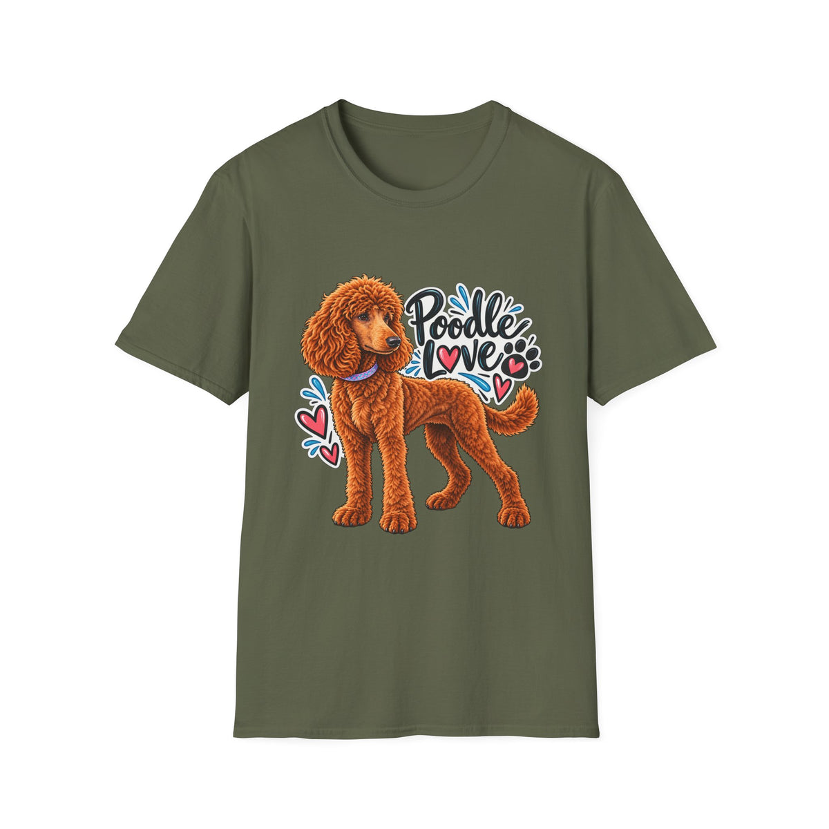 Poodle Love T-Shirt — Cute Red Poodle Graphic Tee for Dog Lovers