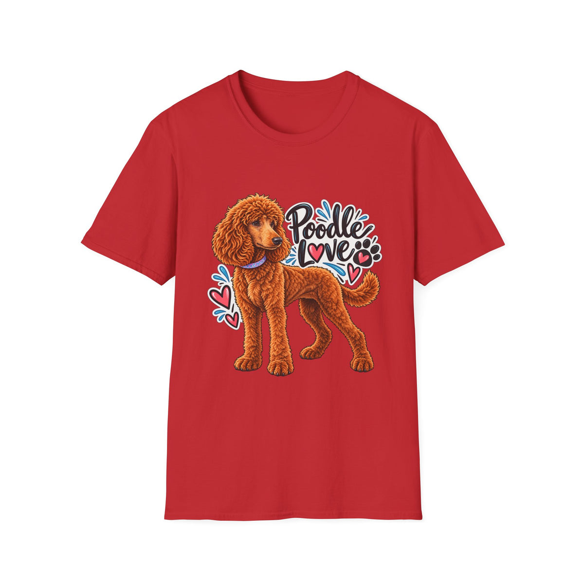 Poodle Love T-Shirt — Cute Red Poodle Graphic Tee for Dog Lovers